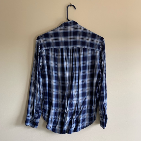 Madewell blue plaid checked button down shirt - Picture 6 of 7
